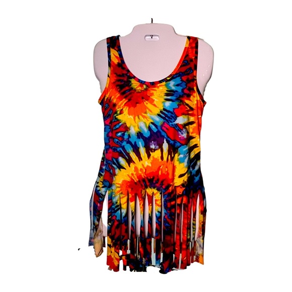 Tops - Womens Love TieDye ripped tank